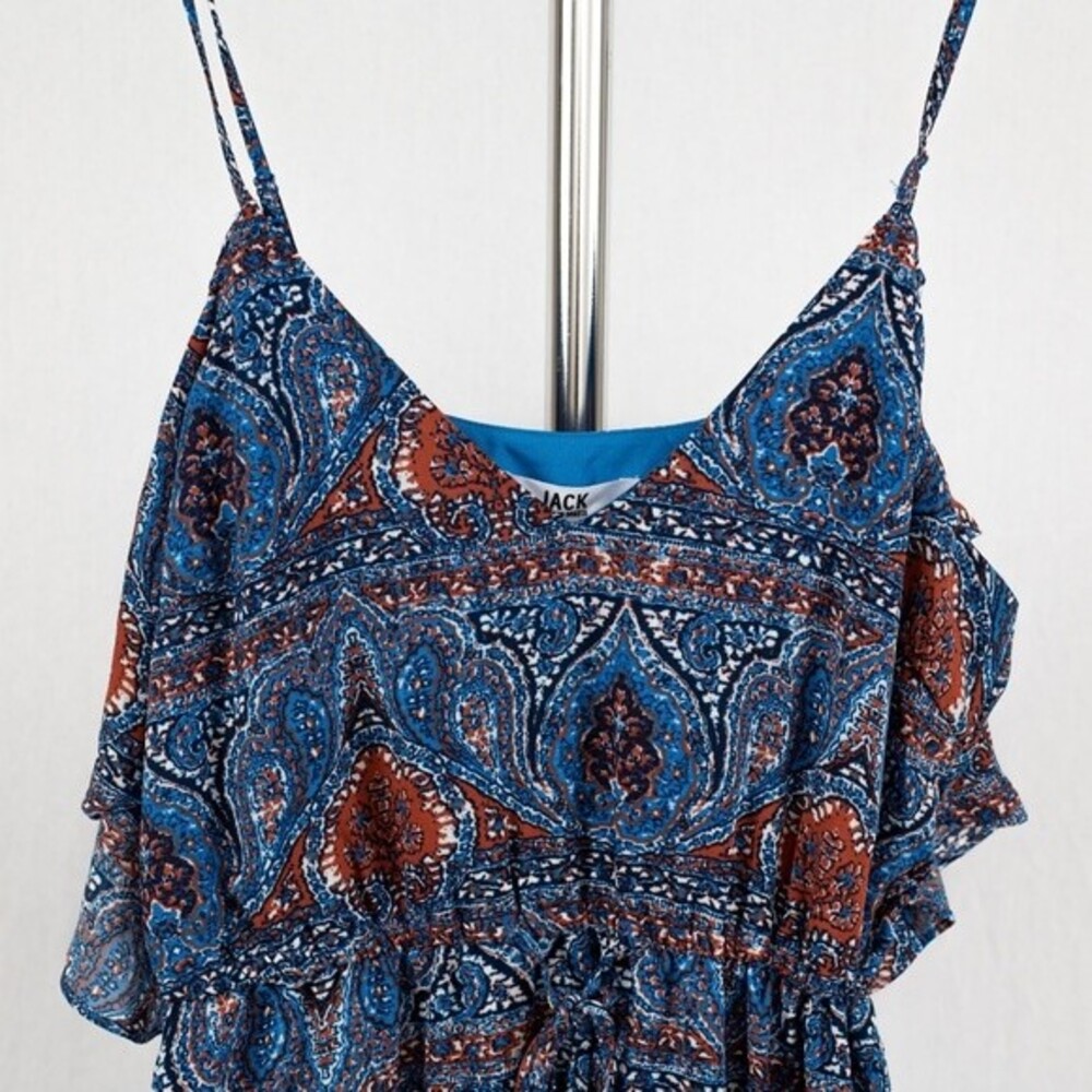 Jack By BB Dakota off shoulder midi printed dress size S - Picture 9 of 11